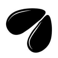 Simple Black and White Graphic of Two Connected Almond-Shaped Objects