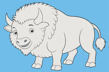 coloring  Bison outline vector illustration and ready for print.