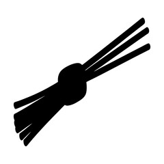 A Simple Black Silhouette of a Bound or Tied Bundle of Sticks or Reeds