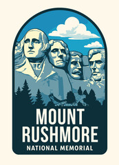 mount rushmore national memorial vector illustration