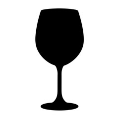 Black Silhouette of a Classic Wine Glass Elegant Drinkware Stemmed Glassware