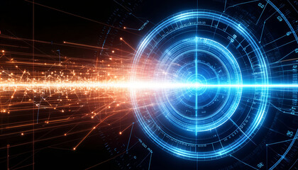 Obraz premium Abstract Technology Background with Glowing Lines and Shapes