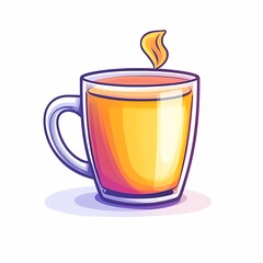 Stylized Hot Beverage Illustration with Steam in Transparent Cup - Enjoy Coffee and Tea with Cozy Relaxation
