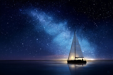 name: starry night sailboat,