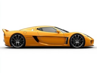 Side Profile of a Sleek Gold Sports Car with Metallic Paint