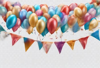 image png balloons background birthday isolated transparent pennant white children celebrate concept holiday 1 carnival sweet event confetti hand-made gift joy anniversary happiness blue decoration