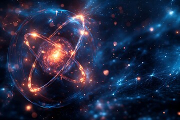 Obraz premium Atomic Structure, Cosmic Background