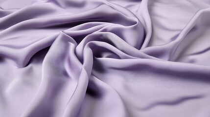 Soft lavender silk fabric with subtle texture, showcasing elegant folds and smooth draping patterns, creating a luxurious and calming ambiance