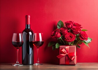 Celebrate Romance with a Stunning Wine and Rose Collage A Gift for a Special Occasion