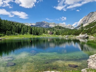 lake and mountains
