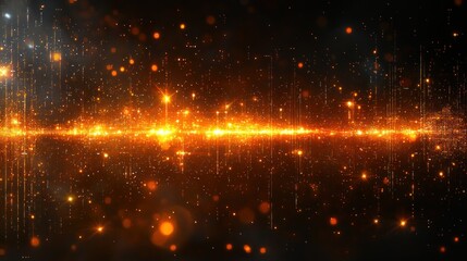 Fototapeta premium Golden Galactic River: A Celestial Tapestry of Light and Sparkle