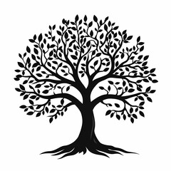 Obraz premium Artistic Black Tree Illustration: Eco-Friendly Botanical Design for Natural Harmony