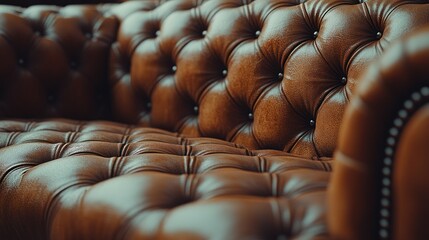 Obraz premium Luxurious tufted leather sofa