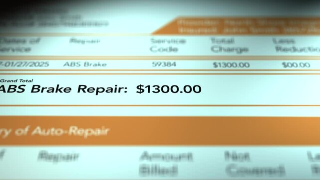 Automotive Bill Concept - ABS Brake Repair
