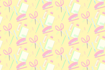 文房具のイラストパターン