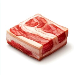 Close-up of a Raw Pork Belly Slab: A Culinary Delight. Perfect for Recipes and Gastronomic Exploration.