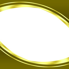 Obraz premium Abstract yellow metallic luxury curved lines in the middle of empty space as cover decoration isolated on white background