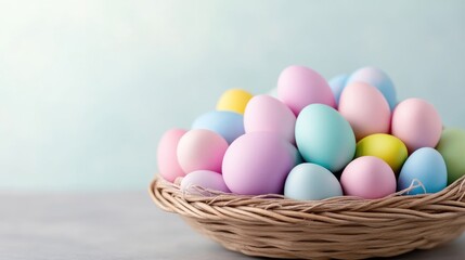 Pastel Easter Eggs in a Nest