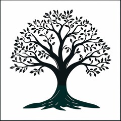Obraz premium The Ultimate Botanical Silhouette: Eco-Friendly Illustration of Organic Foliage and Nature's Tranquility