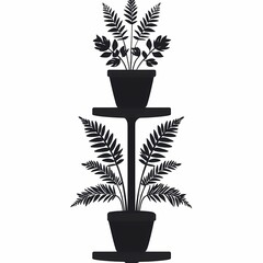 Modern Minimalist Home Decor: Potted Houseplants & Leaf Patterns for Stylish Greenery Display