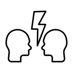 Conflict  Vector Line Icon Design