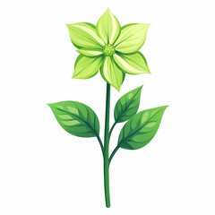 Vibrant Botanical Illustration of Blooming Green Plants: A Symbol of Pure, Eco-Friendly Growth and Sustainability in Seasonal Nature