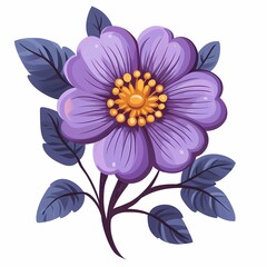 Vibrant Purple Flower Vector Illustration - Botanical, Decorative & Artistic Design