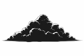 Dramatic Black and White Illustration of Storm Clouds - Abstract Sky Art Vector for Atmospheric Design