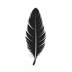 Black Feather Vector Illustration - Nature-Inspired Design Elements for Elegant Silhouette Symbolism