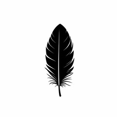 Black Feather Illustration: Minimalistic Silhouette Design with Nature-Inspired Detail and Texture