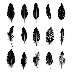 Monochrome Botanical Leaf Silhouette: Vector Art for Stylish Home Decor Design