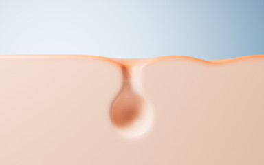 Skin background for skincare or cosmetic products, 3d rendering.