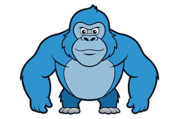 coloring pages for kids for brain development. Gorilla outline vector illustration and ready for print.