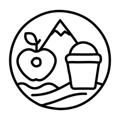 Healthy Choices  Vector Line Icon Design