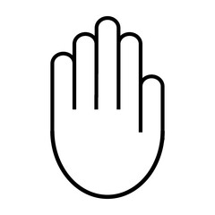 Hand Stop Gesture  Vector Line Icon Design