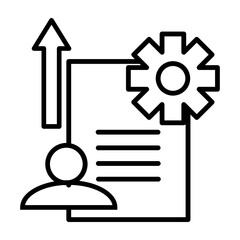 Self Discipline Ribbon  Vector Line Icon Design