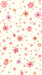Cute summer flowers on isolated background