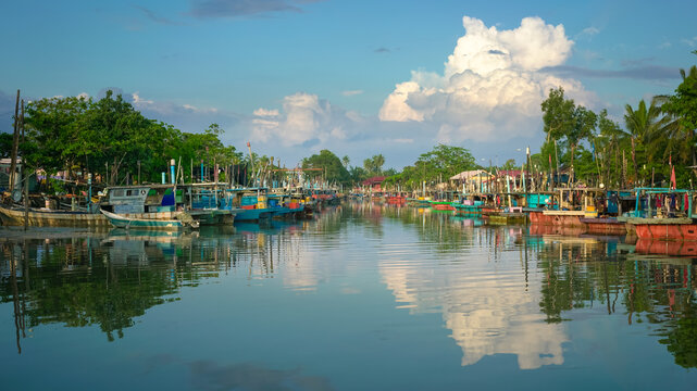 Parit Jawa in Muar, Johor, Malaysia. A small town fishing village.