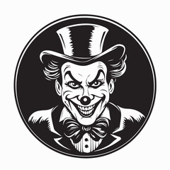 April Fools Day Cute Clown Illustration vector isolated on white background.