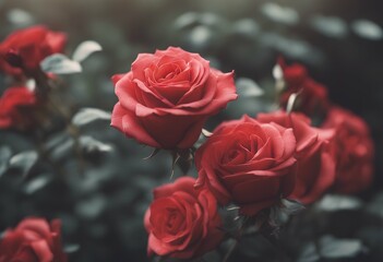 delicate roses romantic their intimate close habitat full elegant range red natural bloom summer love bouquet elegance spring high-coloured flower petals park friendship rose green harmony macro