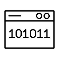 Binary Code  Vector Line Icon Design