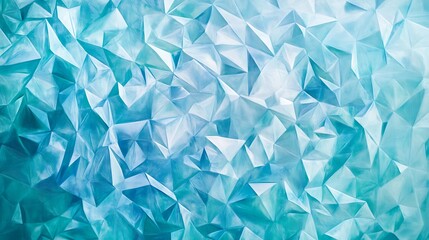 Obraz premium The image showcases a textured background of icy blue hues with various triangular shapes and facets, creating a cool and abstract appearance filled with light and shadows