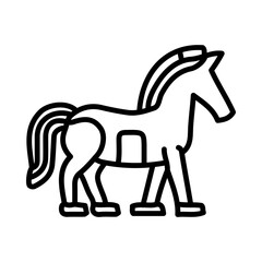 Trojan Horse  Vector Line Icon Design