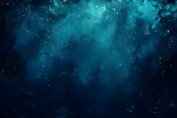 Naklejka premium A deep, star-dusted, dark blue nebula.