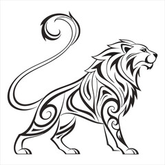 Stylized Cat Silhouette with Intricate Organic Patterns