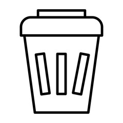 Trash Bin Vector Line Icon Design