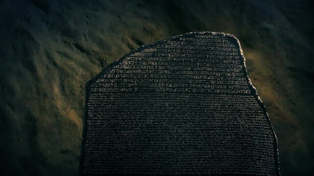 The Rosetta Stone In Cave Ancient Translation Tablet