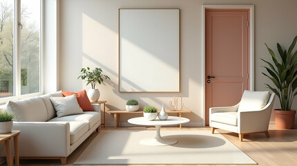 Transform Your Interiors: Spring-Inspired Decor with Natural Light, Vibrant Accents & Sophisticated Design for Modern Homes - Photo Stock Concept