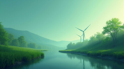 Wallpaper design minimalist expansive empty space refined digital gradients inspired bioenergy research innovative biomass conversion methodologies advanced biofuel synthesis studies abstract scientif