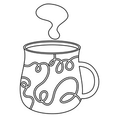 Hand drawn a cup of tea illustration